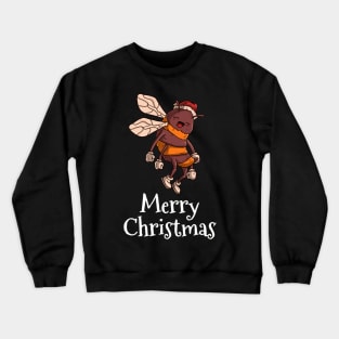 Merry Christmas Bee Santas Hat Beekeeper Bee Crewneck Sweatshirt